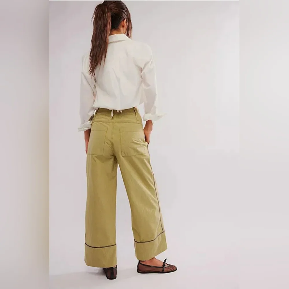 Free People Good Call Striped Pull On Trousers - Picture 2 of 8
